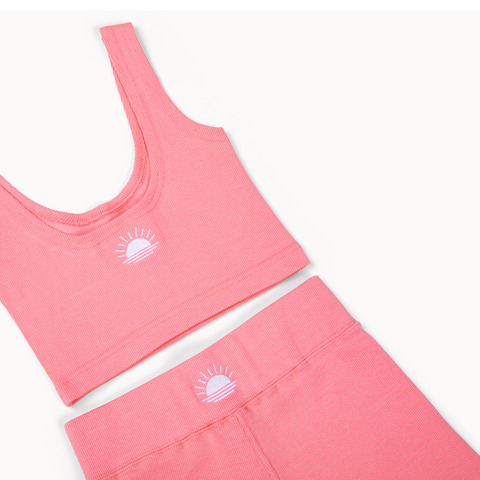 Need You Now Crop Top: Coral Breeze