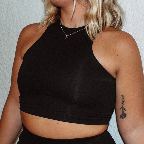 Eyes On You Crop Top: Midnight